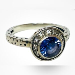 Silpada Sterling 925 Silver Azure Allure Blue CZ Ring R2806 Sz 8